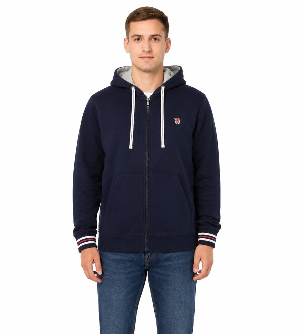 FILA Men's Full Zip Hoodie Medium Navy Blue Fleece Sweatshirt Logo NWT